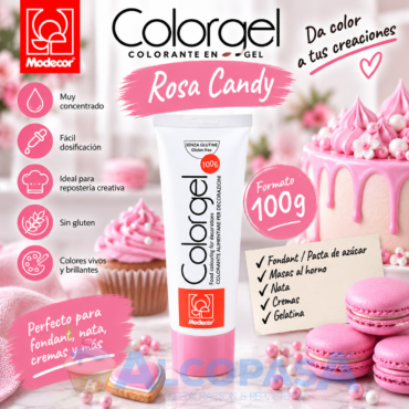 COLORANTE EN GEL ROSA CANDY (TUBO 100Gr)