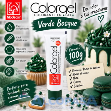 COLORANTE EN GEL VERDE BOSQUE (TUBO 100Gr)
