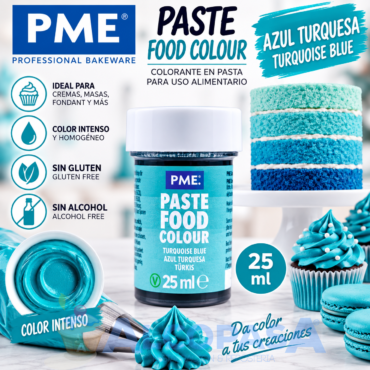 COLORANTE EN PASTA PME AZUL TURQUESA (BOTE 25ml)