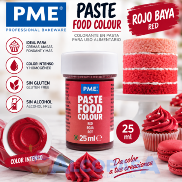 COLORANTE EN PASTA PME ROJO BAYA (BOTE 25ml)
