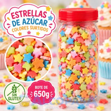 CONFETIS DE AZÚCAR "ESTRELLAS" (BOTE 650g)