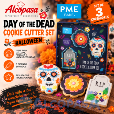 CORTADORES HALLOWEEN PME "DIA MUERTOS" (SET 3Uds)