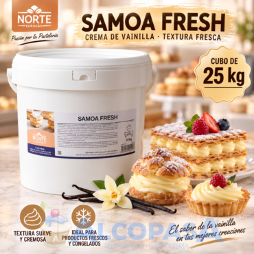 CREMA PASTELERA SAMOA FRESH VAINILLA (CUBO 25kg)