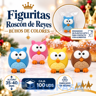 FIGURITAS ROSCÓN "BUHOS COLORES" 728 (CAJA 100Uds)