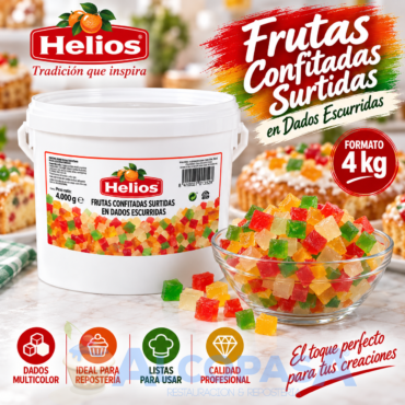 FRUTA PICADA EN DADOS ESCURRIDA (CUBO 4 kg)