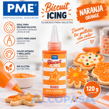 GLASEADO PARA GALLETAS PME NARANJA (BOTE 120g)