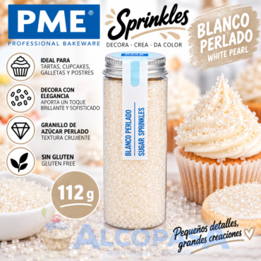 GRANILLO DE AZÚCAR PME BLANCO PERLA (BOTE 112g)