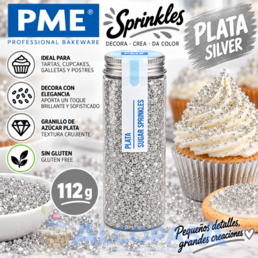 GRANILLO DE AZÚCAR PME PLATA (BOTE 112g)