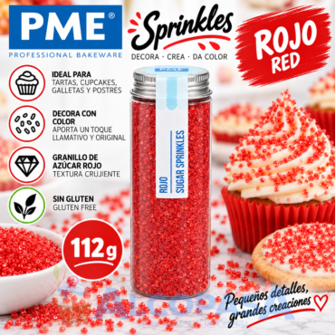 GRANILLO DE AZÚCAR PME ROJO (BOTE 112g)