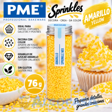 MEZCLA DE SPRINKLES PME AMARILLO (BOTE 76g)