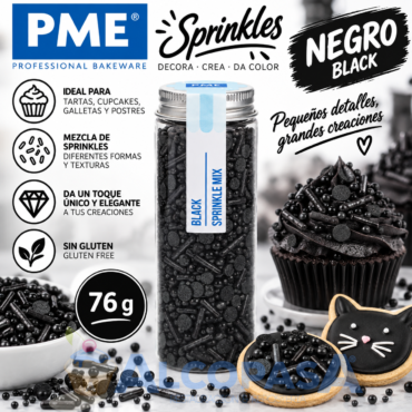 MEZCLA DE SPRINKLES PME NEGRO (BOTE 76g)