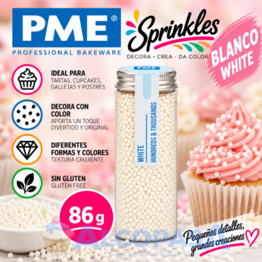 MINI PERLAS - SPRINKLES PME BLANCO (BOTE 86g)