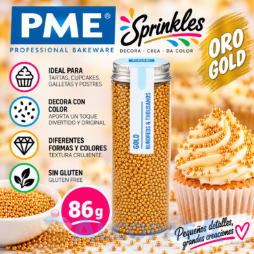 MINI PERLAS - SPRINKLES PME ORO (BOTE 86g)