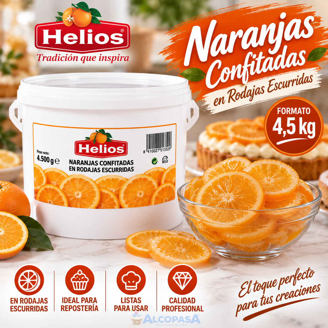 NARANJAS EN DISCOS (CUBO 4.5 kg)