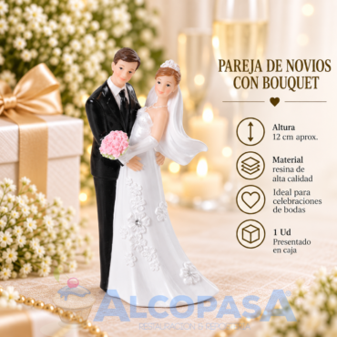 PAREJA DE NOVIOS C/BOUQUET 28497 (Ud)