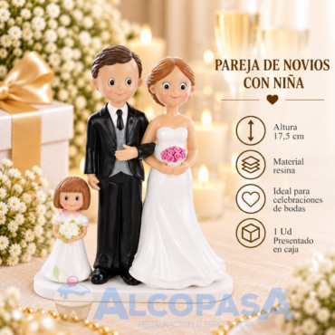 PAREJA DE NOVIOS CON NIÑA 28508 (Ud)