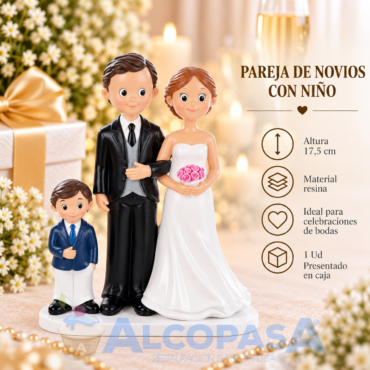 PAREJA DE NOVIOS CON NIÑO 28509 (Ud)