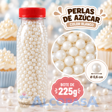 PERLAS DE AZÚCAR BLANCAS Ø6mm (BOTE 225g)