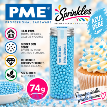 PERLAS - SPRINKLES PME AZUL BEBE 4mm (BOTE 74g)