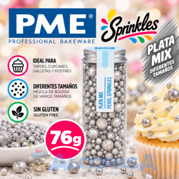 PERLAS - SPRINKLES PME PLATA MIX (BOTE 76g)