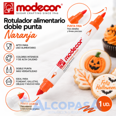 ROTULADOR NARANJA DOBLE PUNTA (Ud)