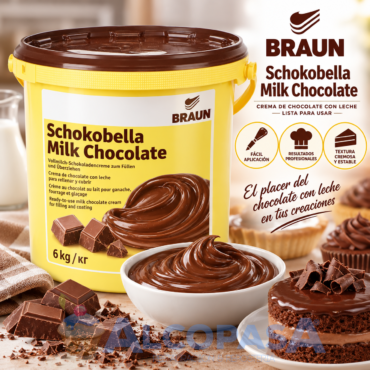 SCHOKOBELLA CHOCO LECHE BRAUN (CUBO 6Kg)