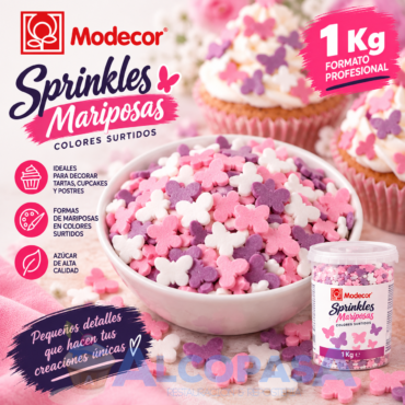 SPRINKLES MARIPOSAS DE AZÚCAR SURTIDAS (BOTE 1Kg)