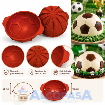 MOLDE SILICONA BALÓN DE FÚTBOL (Ud)