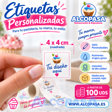ETIQUETAS CUADRADA 4cm PERSONALIZADA (Ud)