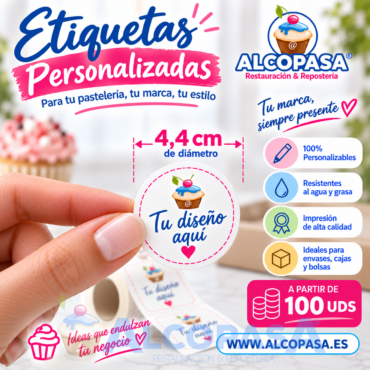 ETIQUETAS REDONDAS Ø4,4cm PERSONALIZADAS (Ud)
