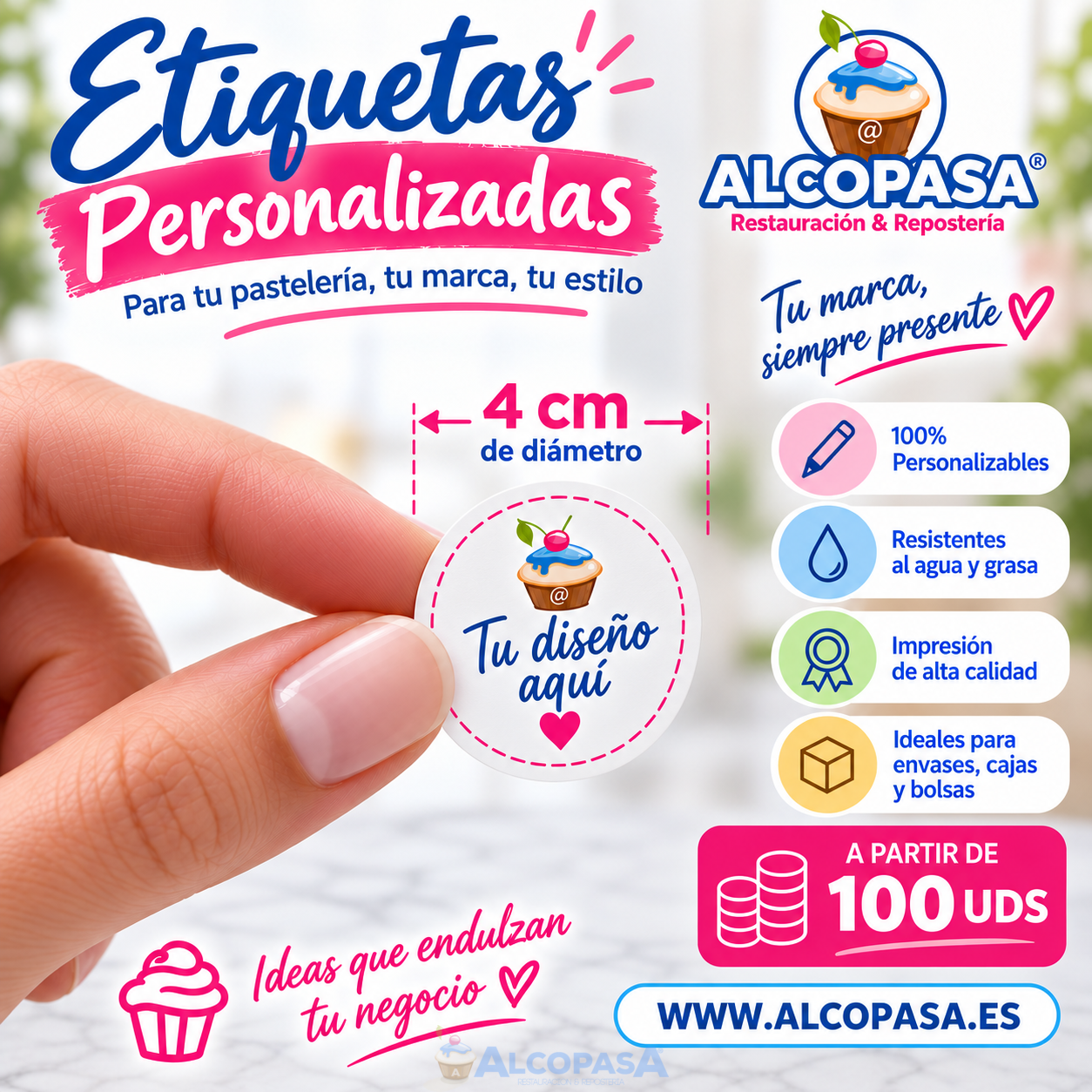 ETIQUETAS REDONDAS Ø4cm PERSONALIZADAS (Ud)
