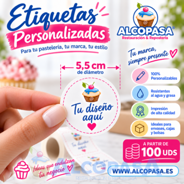 ETIQUETAS REDONDAS Ø5,5cm PERSONALIZADA (Ud)