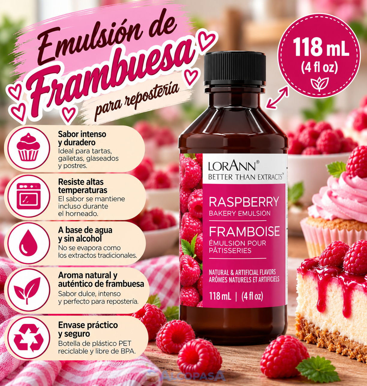 AROMA DE FRAMBUESA LORANN (BOTE 118ml)