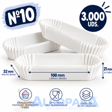 CÁPSULAS ALARGADAS MAGDALENA Nº10 (3000 Uds)