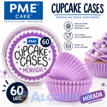 CÁPSULAS CUPCAKE MORADA PME (BLISTER 60Uds)
