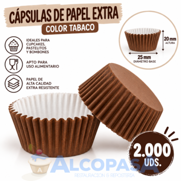 CÁPSULAS PAPEL TABACO Nº2 (CAJA 2000Uds)