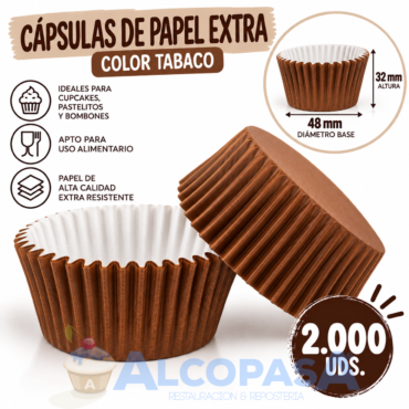 CÁPSULAS PAPEL TABACO Nº8 (CAJA 2000Uds)