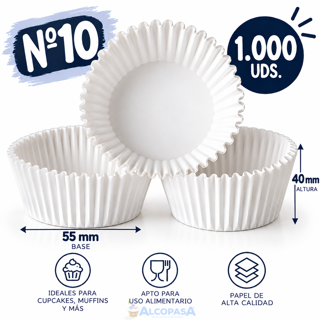CÁPSULAS REDONDAS BLANCAS Nº10 (1000 Uds)