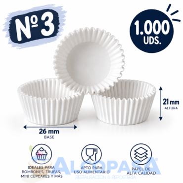 CÁPSULAS REDONDAS BLANCAS Nº3 (1000 Uds)