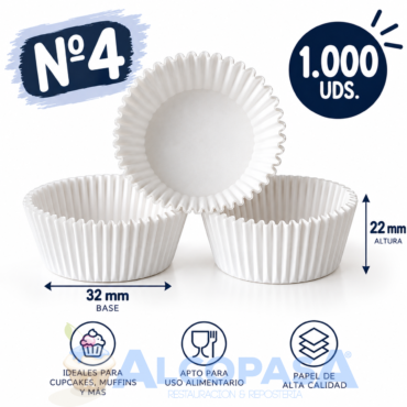CÁPSULAS REDONDAS BLANCAS Nº4 (1000 Uds)