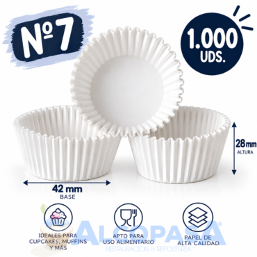 CÁPSULAS REDONDAS BLANCAS Nº7 (1000 Uds)