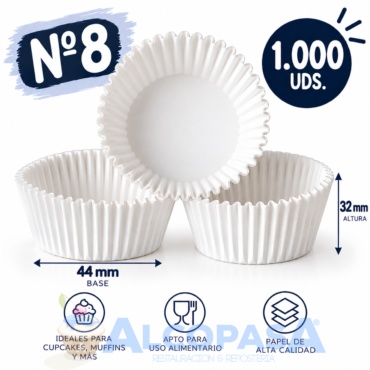 CÁPSULAS REDONDAS BLANCAS Nº8 (1000 Uds)