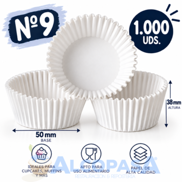 CÁPSULAS REDONDAS BLANCAS Nº9 (1000 Uds)