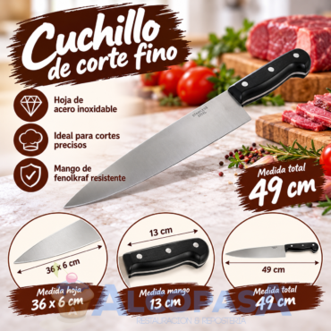 CUCHILLO INOX. CORTE FINO 36 cm (Ud)