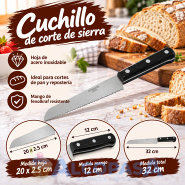 CUCHILLO INOX. SIERRA CORTO 20 cm (Ud)