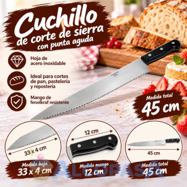 CUCHILLO INOX. SIERRA PUNTA AGUDA 33 cm (Ud)