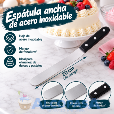 ESPÁTULA INOX. LISA 20 cm  (Ud)