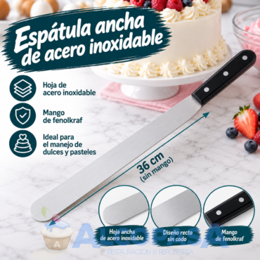 ESPÁTULA INOX. LISA 36 cm  (Ud)