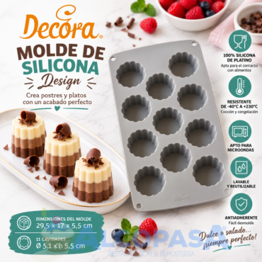 MOLDE DE SILICONA DECORA CAVIDADES ACANALADO (Ud)