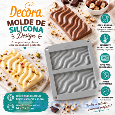 MOLDE DE SILICONA DECORA CHOCO DUNAS (Ud)